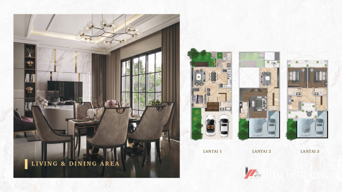 Dijual Unit Rumah Tipe 8 Classic 3 Lantai Bukit Podomoro Jakarta Timur