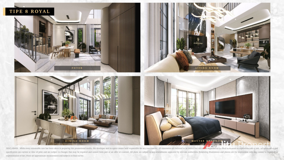 Dijual Unit Rumah Tipe 8 Royal 3 Lantai Bukit Podomoro Jakarta Timur