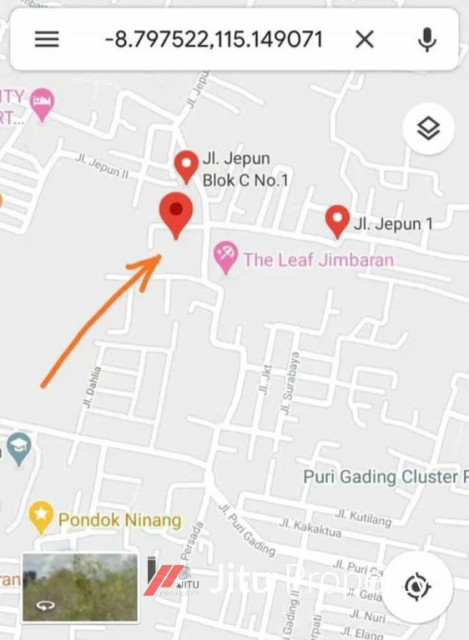 Di Jual Tanah 2,60 are dekat Taman Sakura Jimbaran 