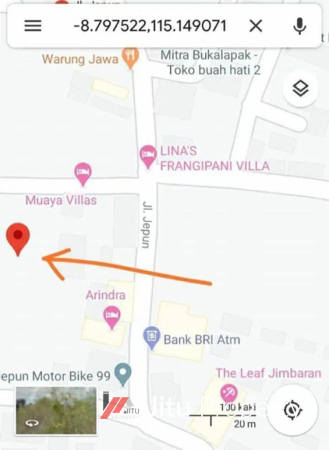 Di Jual Tanah 2,60 are dekat Taman Sakura Jimbaran 