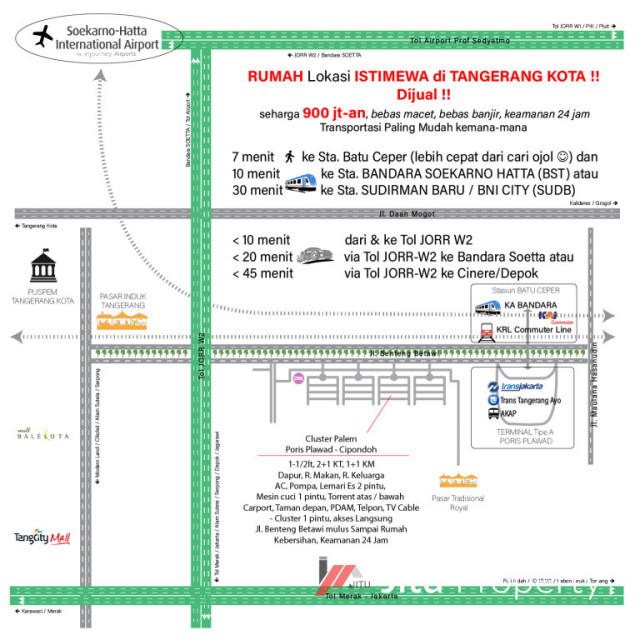 Dijual Rumah Area Cluster Perumahan Jl. Palem 5 Cipondoh Tanggerang