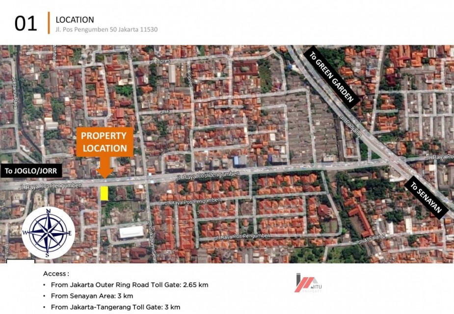 Dijual Kantor di Jl. Raya Pos Pengumben No.50 Jakarta Barat