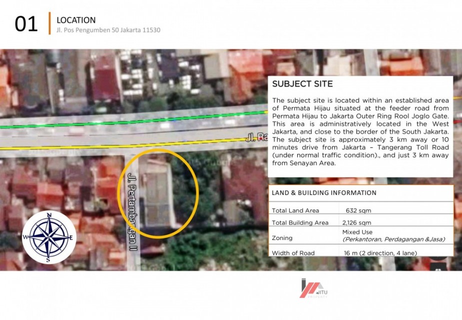 Dijual Kantor di Jl. Raya Pos Pengumben No.50 Jakarta Barat