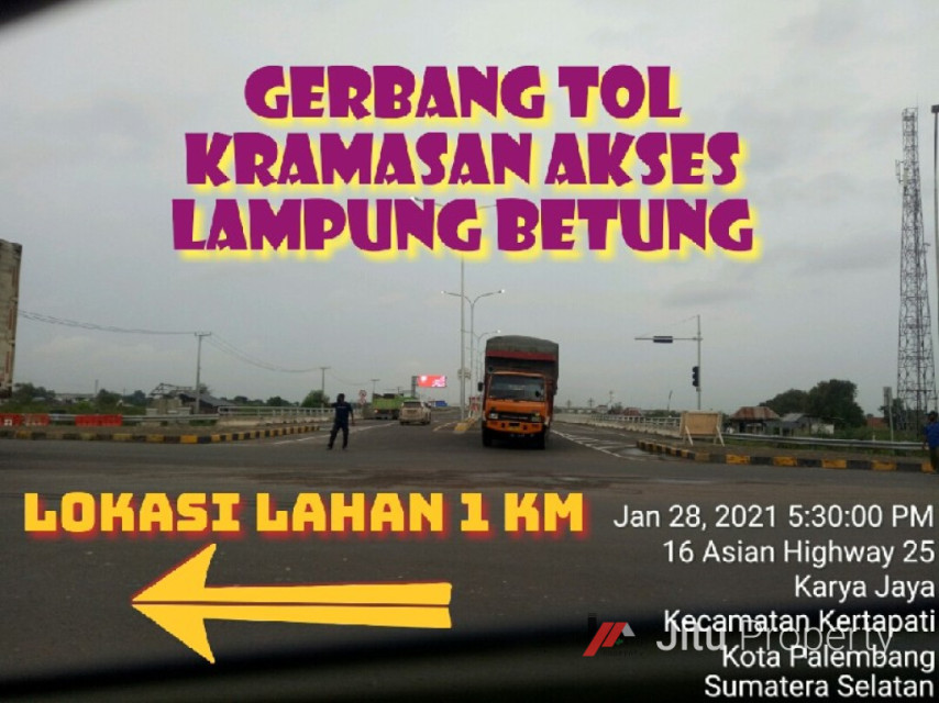 Dijual Tanah Zona Industri Pergudangan 1 km dari Gerbang Tol Palembang
