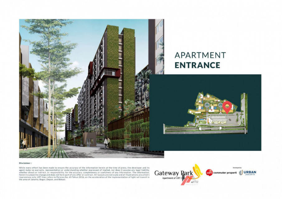 Dijual Unit Apartment Gateway Park Apartment (Studio 1) Lantai 2