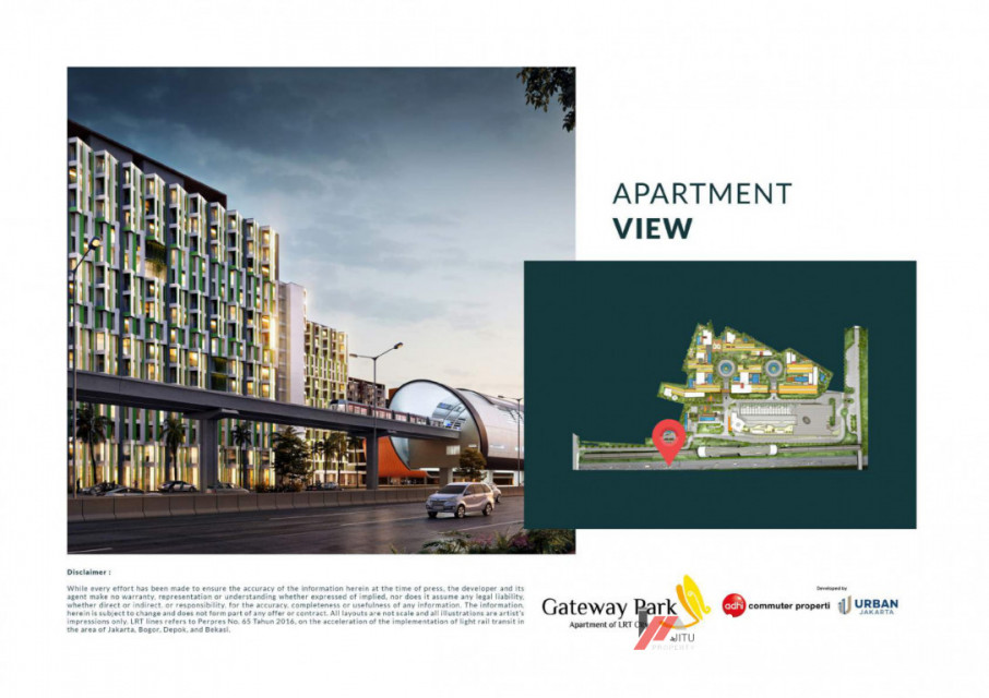 Dijual Unit Apartment Gateway Park Apartment (Studio 1) Lantai 2