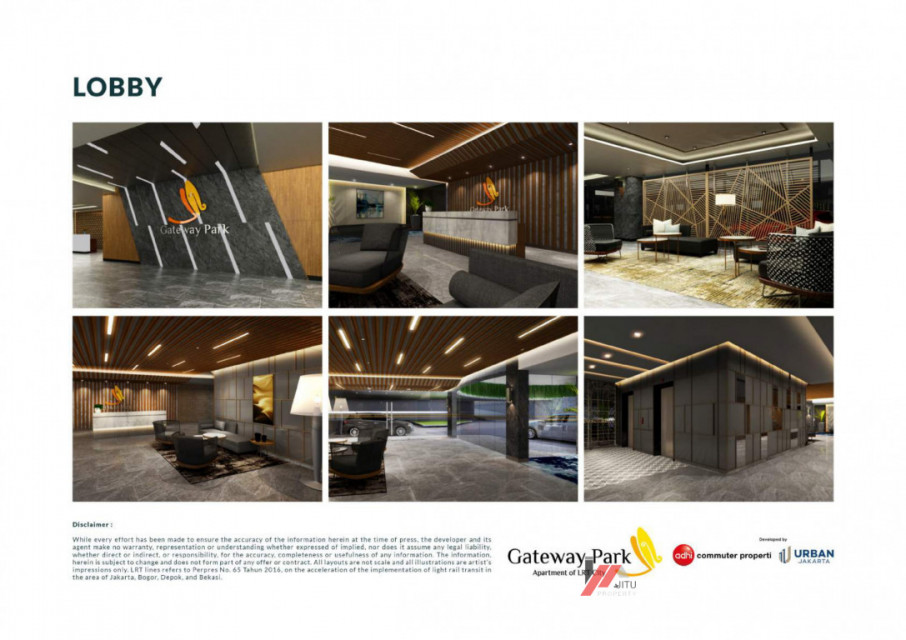 Dijual unit Apartment Gateway Park Apartment (Studio 5) Lantai 2 