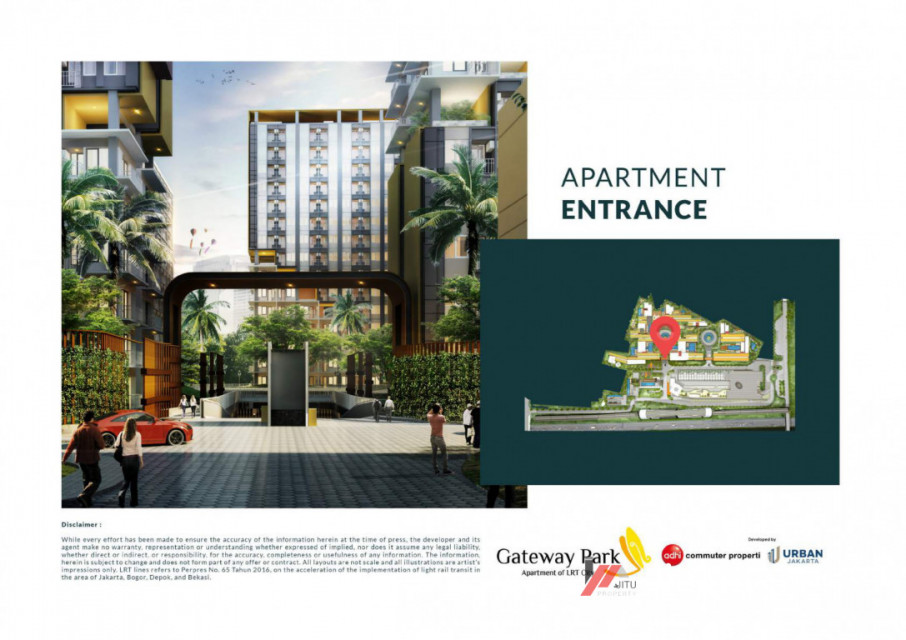 Dijual unit Apartment Gateway Park Apartment (Studio 5) Lantai 2 