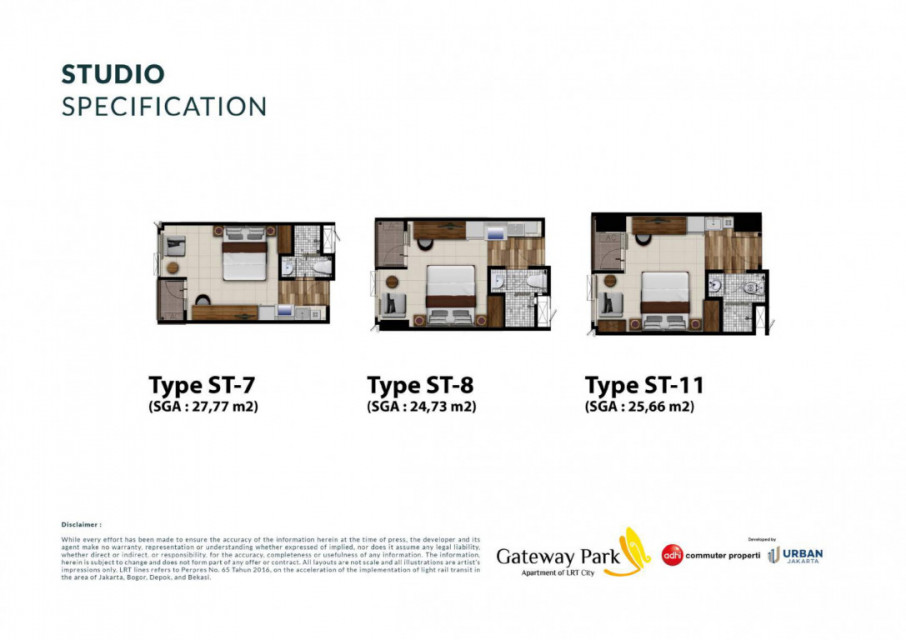 Dijual Apartment Gateway Park Apartment (Studio 11) Lantai 2