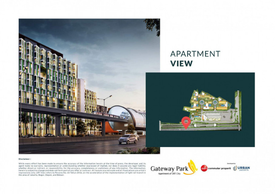 Dijual Apartment Gateway Park Apartment (Studio 14) Lantai 2