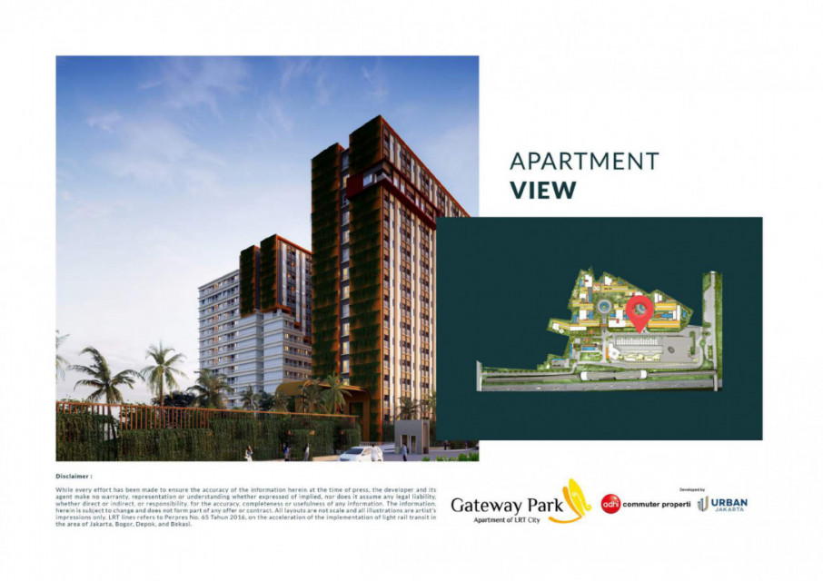 Dijual Apartment Gateway Park Apartment (Studio 16) Lantai 2