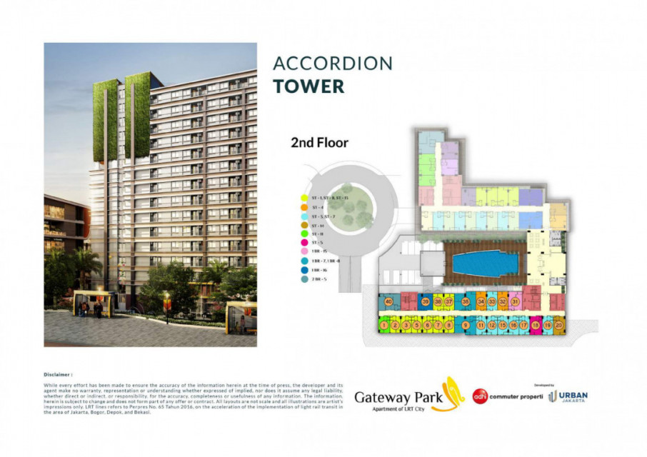 Dijual Unit Apartment  Gateway Park Apartment (Studio 3) Lantai 2