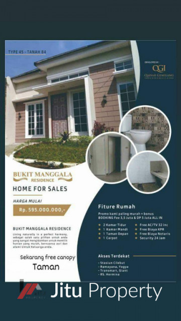 Rumah TIPE 45/84 Bukit Manggala Residences Di Kota Bogor