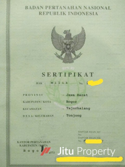 Rumah Dijual Murah Siap Huni Luas Dekat Stasiun Bojong Gede Bogor