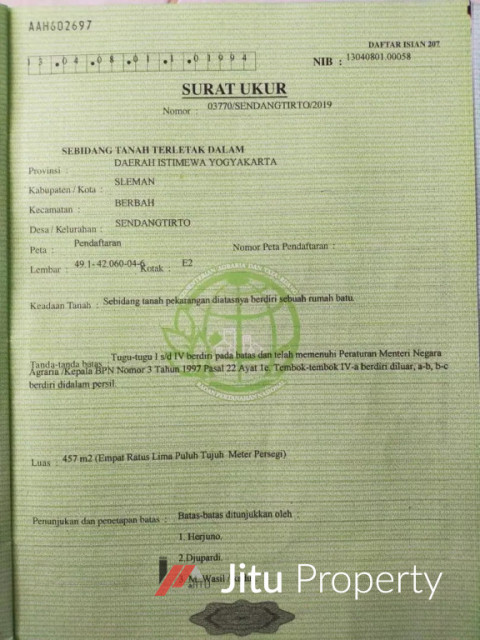 Rumah Dijual Posisi Hook Strategis Dekat Bandara Adisucipto Sleman