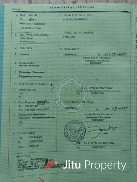 Dijual Ruko dan Gudang Strategis di Ruhui Rahayu II Kota Balikpapan