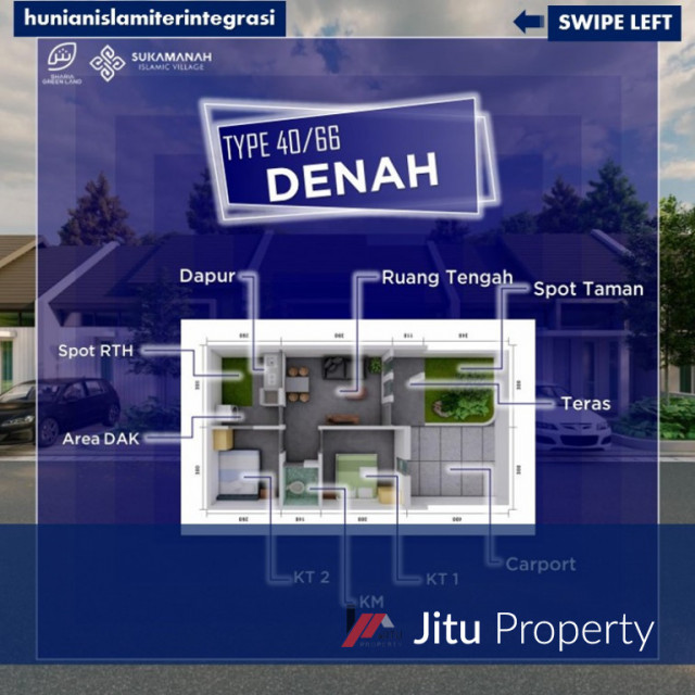 Rumah Dijual Di Purwakarta Type 40/66 Sukamanah Islamic Village