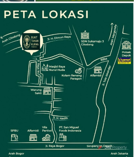 Bukit Taman Kurma Townhouse di Sukamaju Cilondong Depok