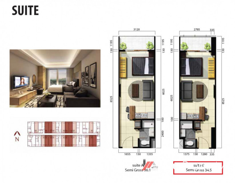 Dijual Apartment Saffron Noble Sentul City Lantai 18 Unit 21 Suite B