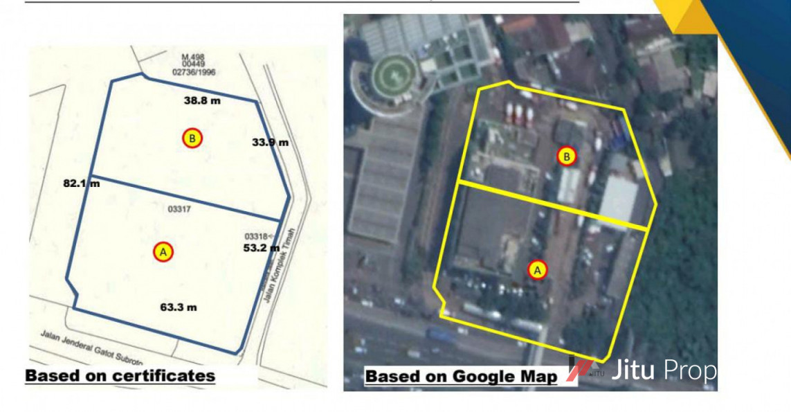 Dijual murah tanah strategis Jakarta Selatan Bonus bangunan. 60jt/m2