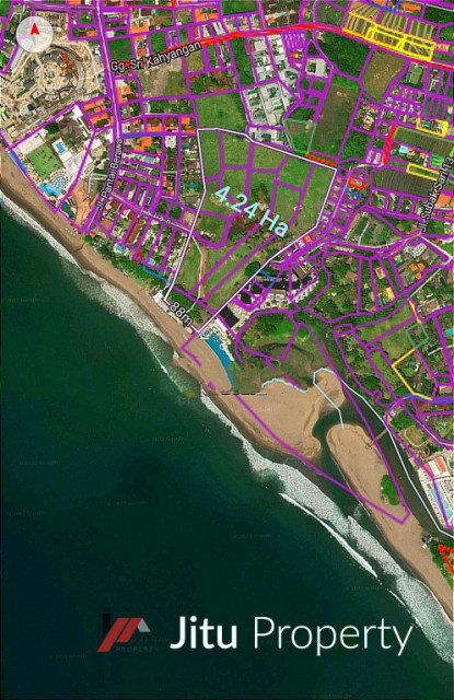 Dijual Tanah Kosong Di Pantai Berawa Luas Total 4.04 Ha Pinggir Pantai