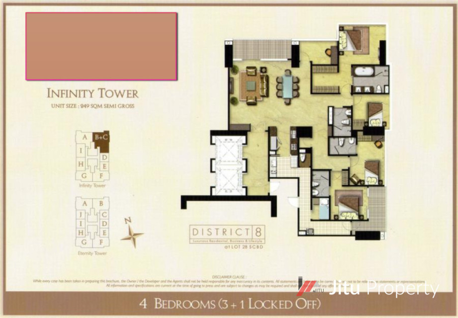 Dijual Unit Apartment Infinity Tower Distric 8 View SCBD Semi Furnish