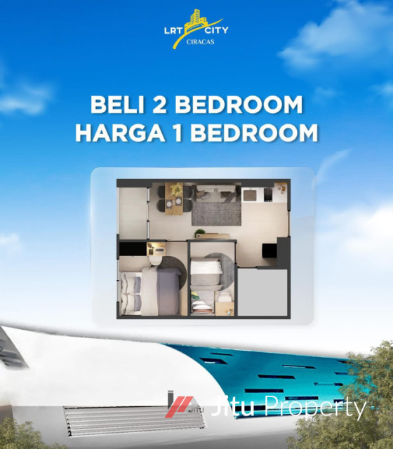 Dijual Unit LRT City Ciracas Tower Azure lantai 21 No. Unit 32 2 BR