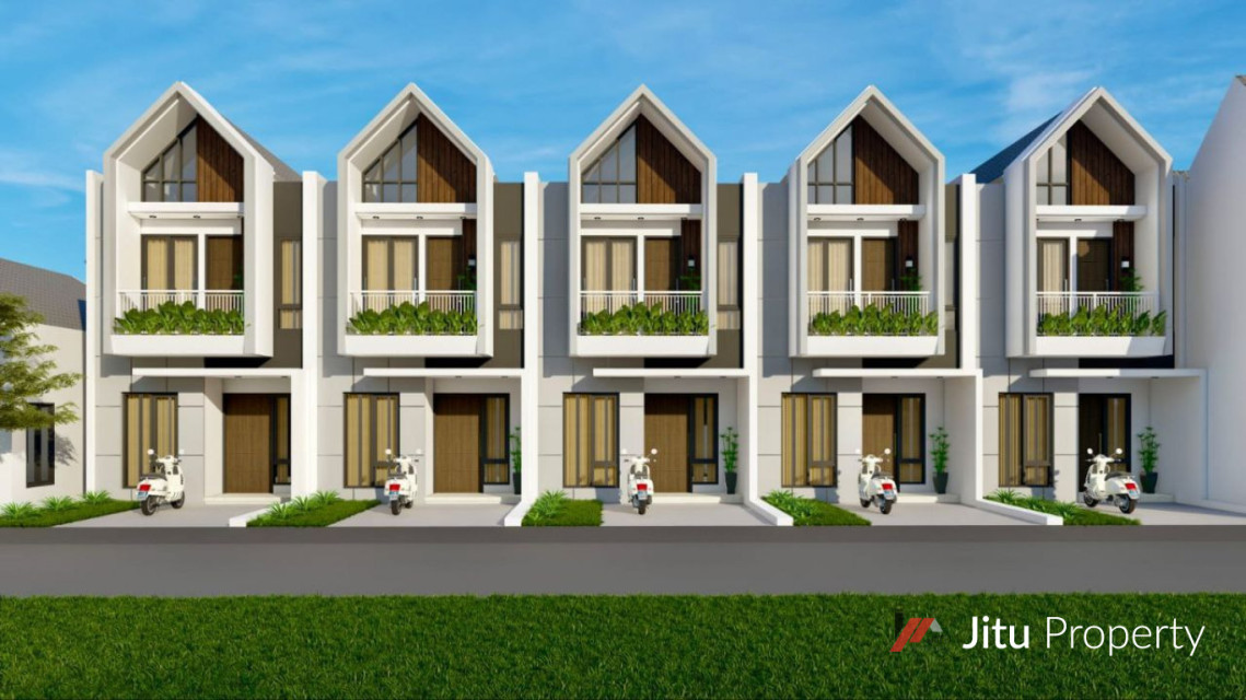 Dijual Rumah Model Scandinavian Pinggir Jalan Raya Cilodong Depok 