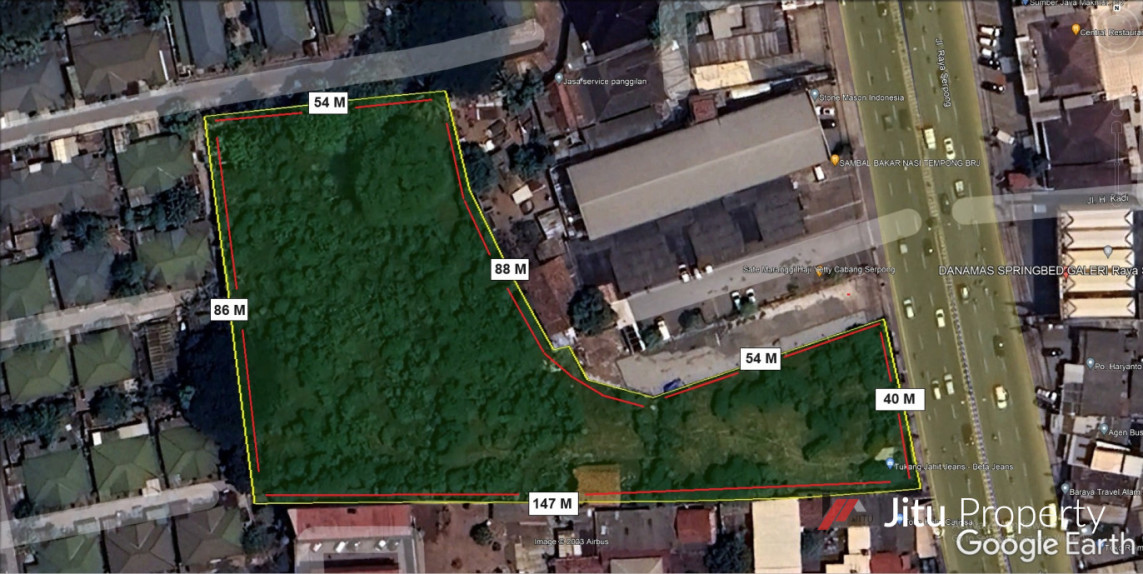 Termurah Dijual Tanah di Raya Serpong Tangerang 7.800 m2 Komersil
