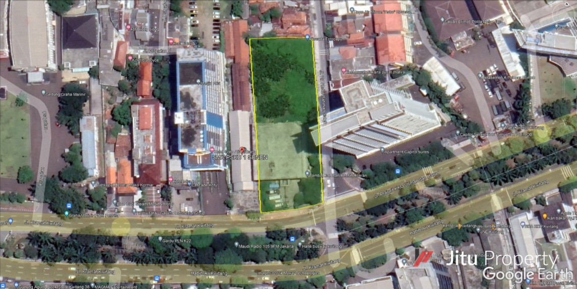 Termurah Dijual Tanah di Senen Jakarta Pusat 4.500 m2 Premium Hoek