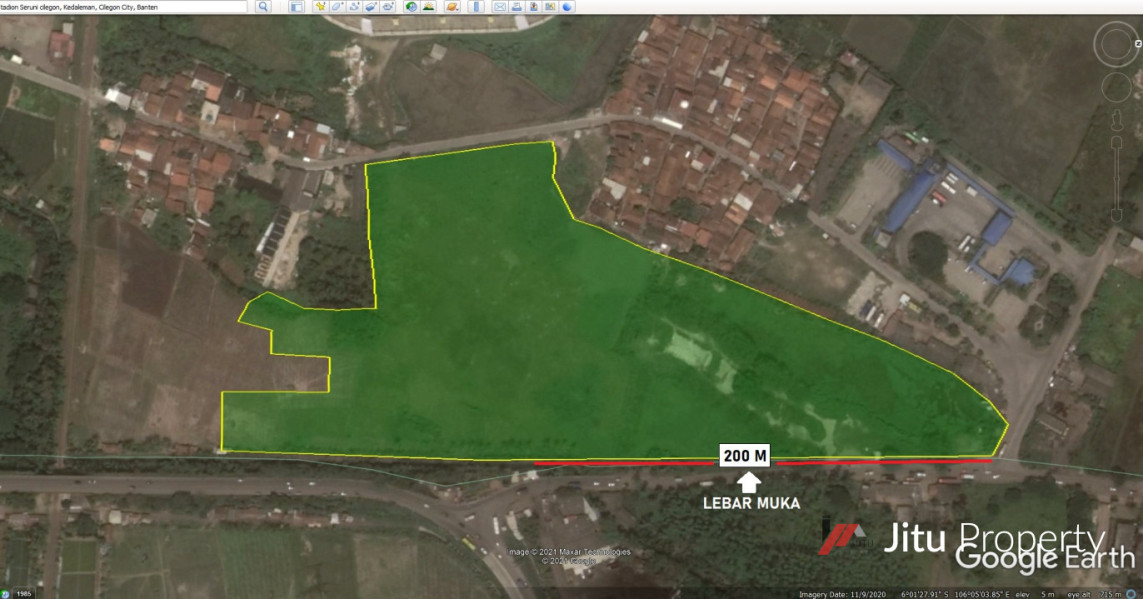 Dijual Tanah di Cilegon Serang Banten 7 Ha Dkt Pintu Tol Cilegon Timur